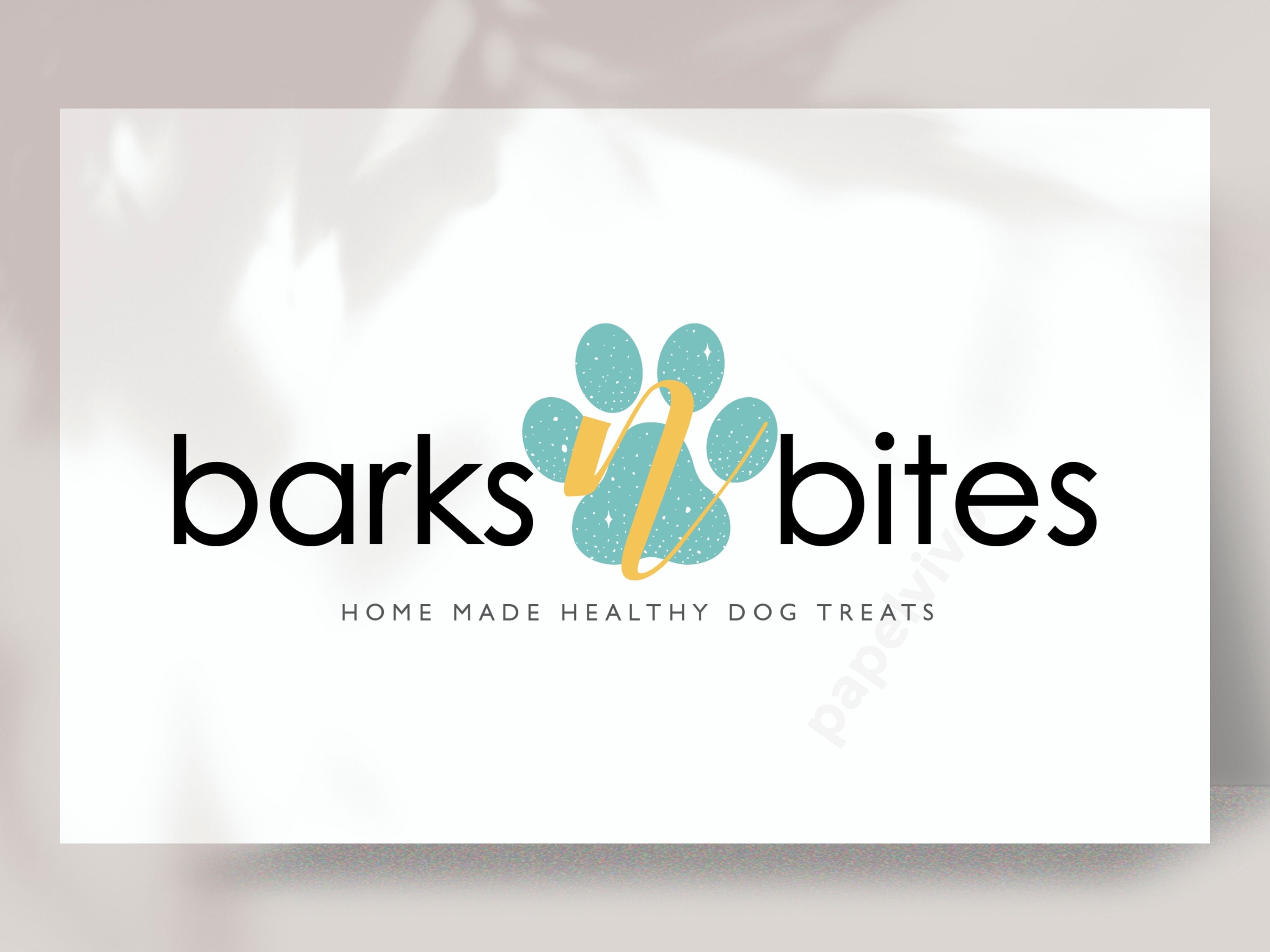 Dog Treats Logo Design Logo Set Premade Logo With Paw Pet Etsy