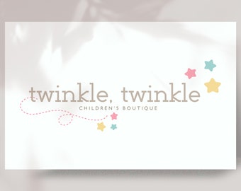 Baby logo design, children boutique branding, logo for kids shop, baby business branding, stars premade logo
