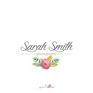 Watercolor custom logo design / Photography logo / Floral logo / Boutique logo / Premade logo