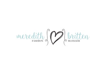 Premade logo design, heart logo, events logo, hand written logo
