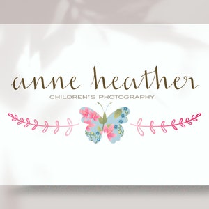 Baby logo design, children boutique branding, Floral butterfly logo for kids, baby business branding