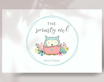 Premade logo design / Branding package / Baby photography logo / Children boutique logo / Pastel color logo / Sweet logo / Owl logo - B15