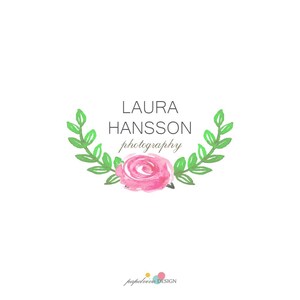 watercolor floral premade logo, photography logo, boutique logo, elegant logo