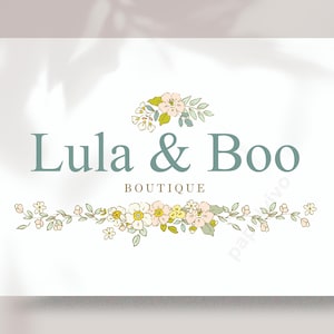 Delicate baby logo design, children boutique branding, baby business branding, floral logo, newborn, premade logo B46