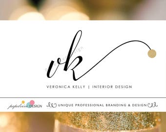 Initials logo design -Premade logo design-Brandind package-Monogram logo-Elegant logo design-Business logo-Black and gold logo design-I10