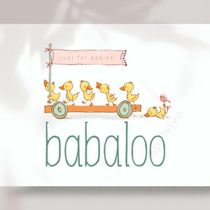 Ducks logo for kids shop, baby logo design, children boutique branding, baby business branding, newborn, premado logo design