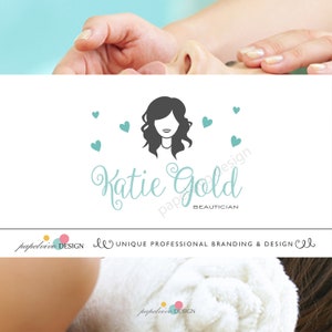 Beauty salon logo, Hairdresser logo design, Makeup artist logo, Beautician logo, Feminine logo Hair & Hearts logo - B4