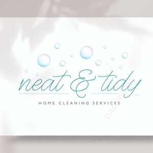 Ironing services logo, Cleaning logo, House cleaning logo, premade logo, soap bubbles logo, branding package, custom logo design-PROF2