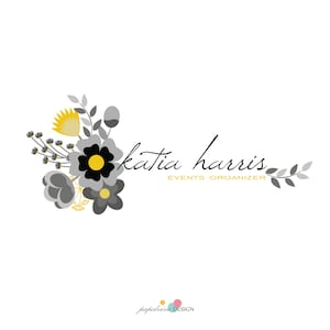 premade logo design, flower logo, artist logo, events logo