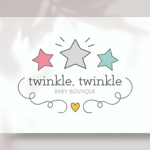 Logo for kids shop, baby logo design, children boutique branding, baby business branding, stars logo, premade logo design B13