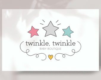 Logo for kids shop, baby logo design, children boutique branding, baby business branding, stars logo, premade logo design B13