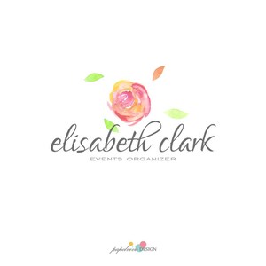 watercolor floral pre-made logo, events logo, boutique logo, elegant logo