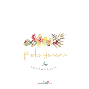 Custom logo / Watercolor floral logo / Events logo / Boutique logo / Elegant logo