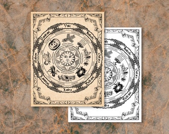 Rueda del Año, Hemisferio Norte, Sabbats, Página del Libro de las Sombras, Página Grimorio, Brujería, Descarga Digital, Calendario Brujo