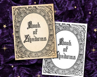 Book of Shadows Cover, Grimoire Page, Witch Journal Art (Digital Download)