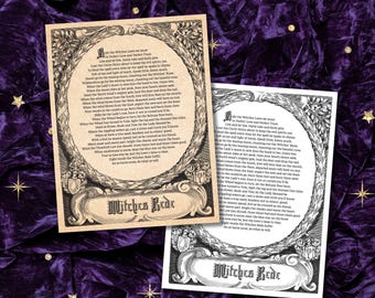 Wiccan Rede Page, Witches Rede Grimoire Art, Book of Shadows Printable (Digital Download)
