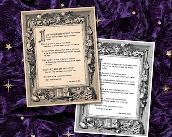 Book of Shadows Blessing Page, Grimoire Spell, Pagan Magic (Digital Download)