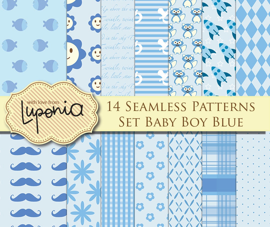 Baby Boy in Blue Digital Paper Pattern 50% OFF 14 High Res - Etsy
