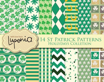 Patterns de San Patricio - 14 Patterns en Alta Resolución | Colección Festividades - Imprimible, Descarga Instantánea 12' x 12'