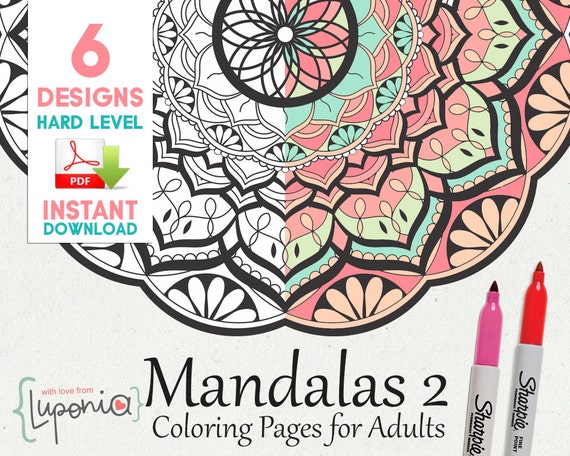 6 Mandalas para Pintar Dificil Libro para colorear - Etsy España