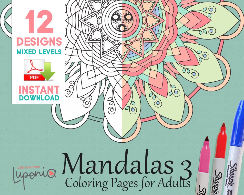 Mandalas livro para colorir Vários Níveis 12 mandalas -  Portugal