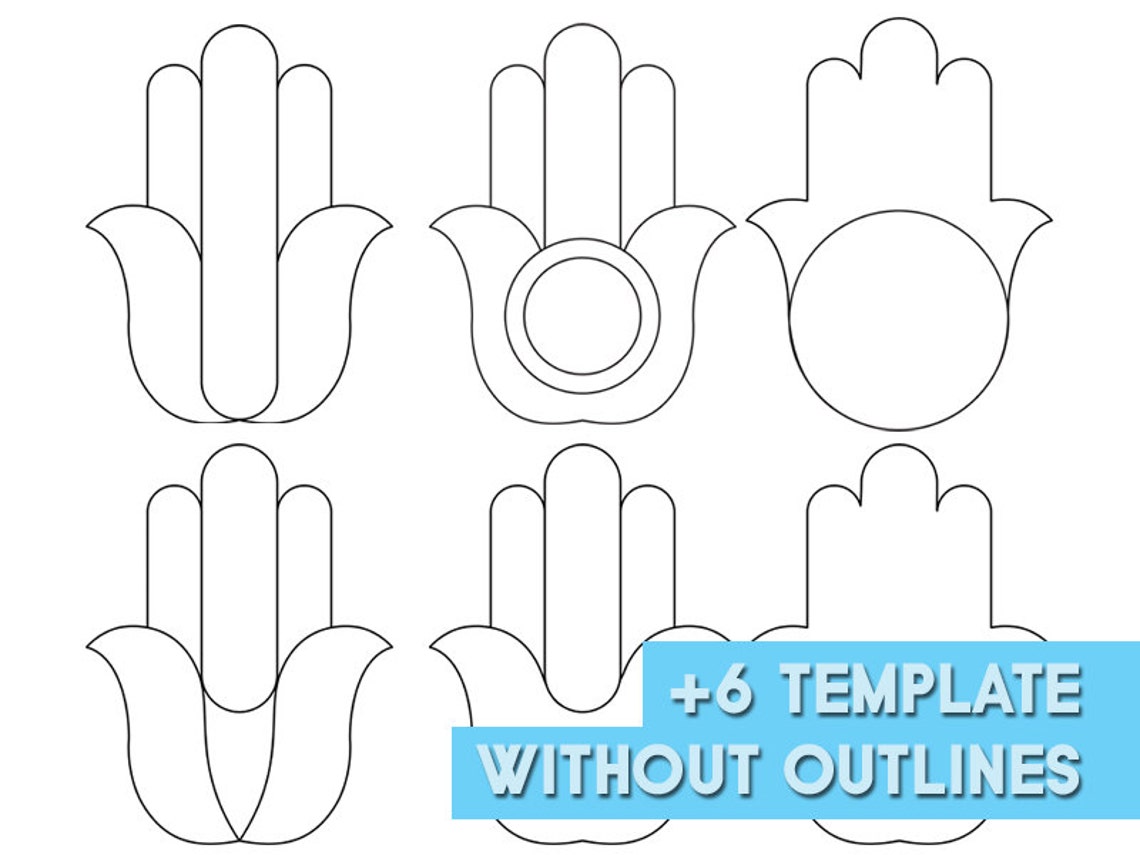 Hamsa Templates to Make Your Own Designs | 6 Beautiful Drawings ...