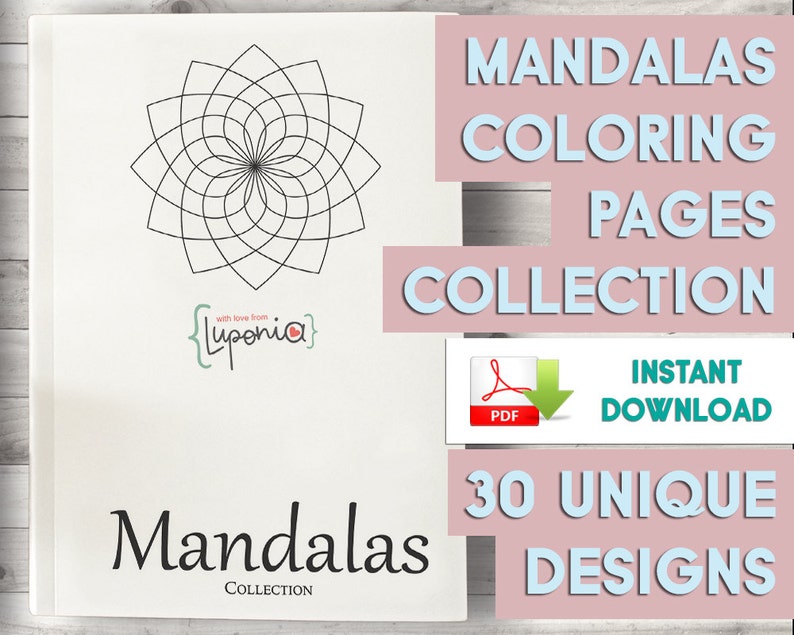 Mandalas para Colorear Colección Completa 30 Diseños Imprimibles hoja tamaño A4 Carta 12'x12' imagen 1