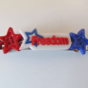 4th of July Button Barrette- Patriotic Barrettes- Hair Accessories- Barrettes for Women-Barrettes for Teens- Barrettes for Girls