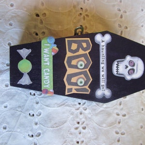 Halloween Wood Coffin- Halloween Decor- Spooky Decor- Halloween Wood Decor- Tiered Tray Decor- Shelf Decor- Gifts for Halloween