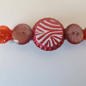 Red Zebra Print Bottle Cap Barrette- Birthday Gift-  Hair Accessories- Barrettes for Women- Barrettes for Girls- Barrettes for Teens