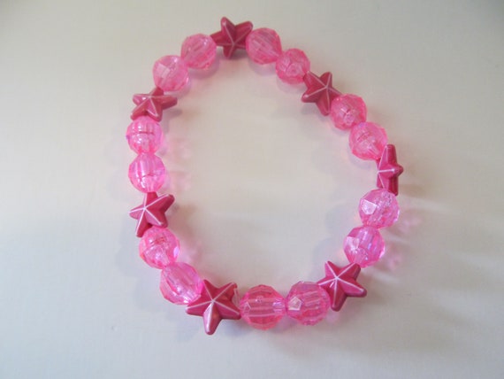 Pink Star Beaded Bracelet Star Bracelet-birthday 