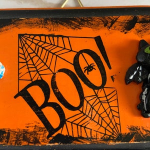 Halloween Wall Hanging Halloween Plaque-Spooky Plaque Boo Wall Hanging Halloween Wood Decor Tiered Tray Decor Gifts for Halloween image 3