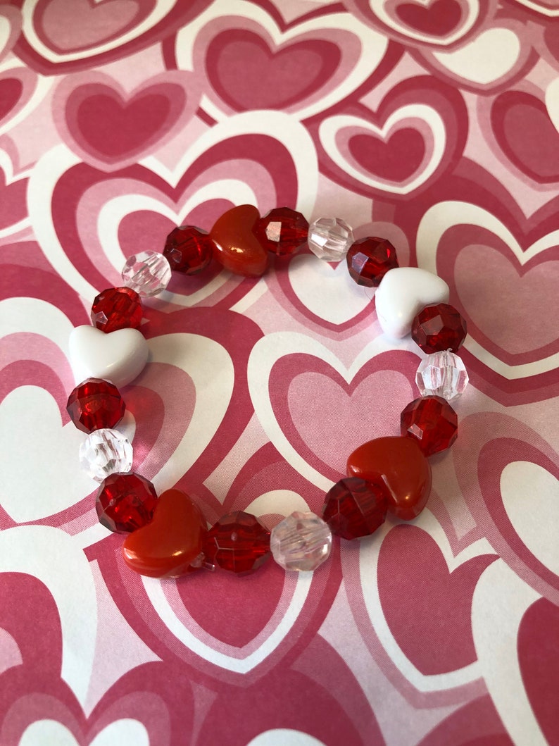 Valentine Bracelet Heart Bracelet Valentine Gifts Beaded Bracelets Bracelets for Girls Girls Bracelets image 7