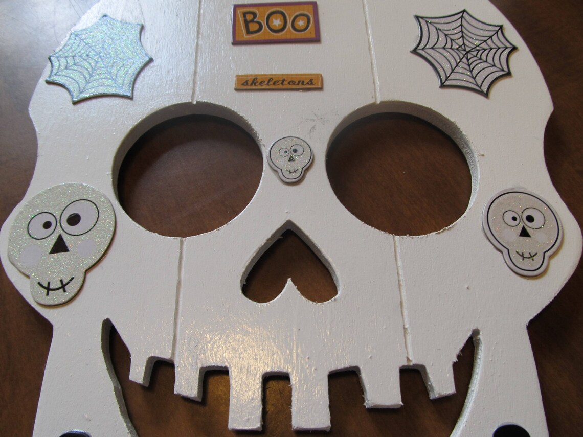 Halloween Skull Wall Hanginghalloween Decorhalloween Wood Etsy