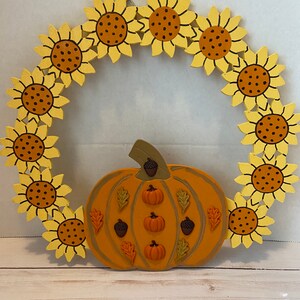 Fall Wall Hanging- Fall Wood Sign- Pumpkin Wall Hanging- Sunflower Sign- Gifts for Women- Gifts for Mom