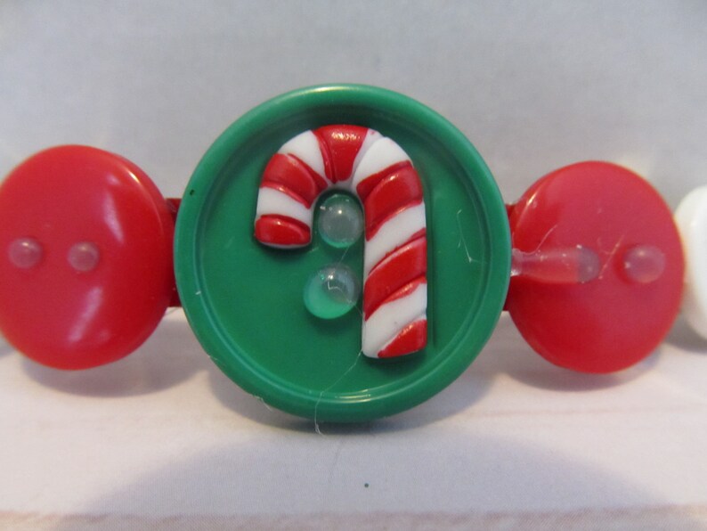 Christmas Barrette-Candy Cane Barrette-Button Barrette-Christmas Gifts-Stocking Stuffers-Hair Accessories-Hair Clip-Christmas Accessory