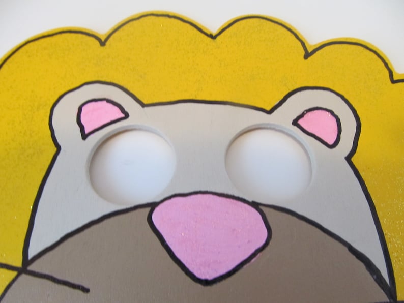 Kids Masks-Kids Lion Mask-Children Mask-Wood Lion Mask-Halloween Costume-Costume Accessories-Halloween Accessory-Kids Room Decor