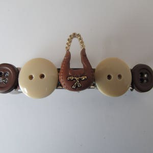 Purse Button Barrette- Birthday Gift- Hair Accessories- Barrettes for Women- Barrettes for Girls- Hair Clip