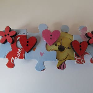 Puzzle Button Barrette- Birthday Gift- Valentine&#39;s Day Gift- Hair Accessories- Barrettes for Teens- Hair Clip- Button Barrette