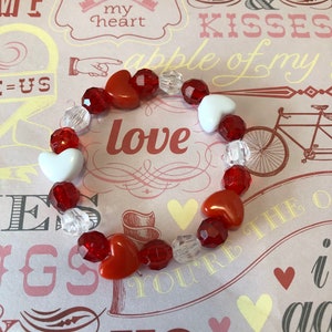 Valentine Bracelet Heart Bracelet Valentine Gifts Beaded Bracelets Bracelets for Girls Girls Bracelets image 5