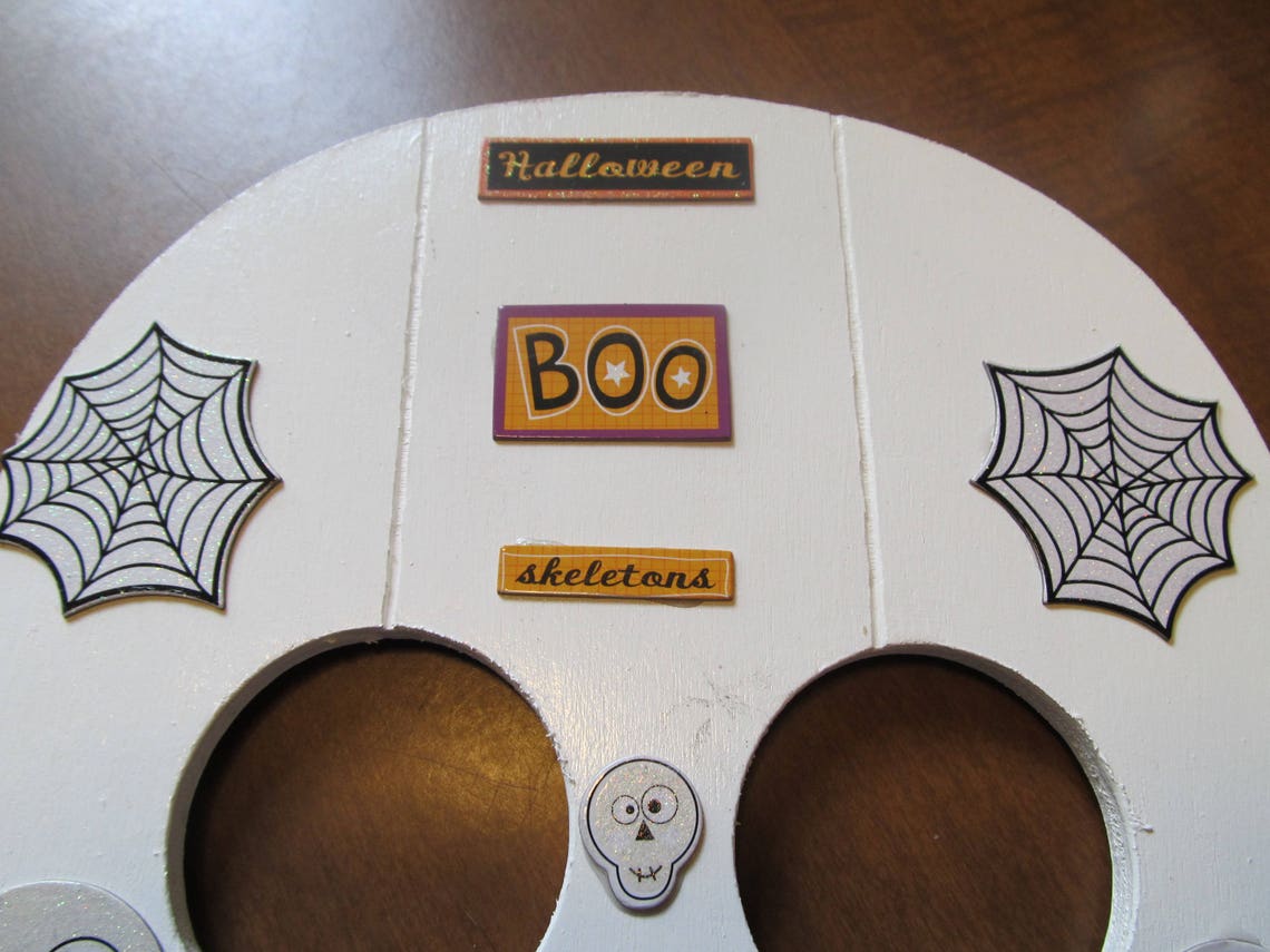 Halloween Skull Wall Hanginghalloween Decorhalloween Wood Etsy