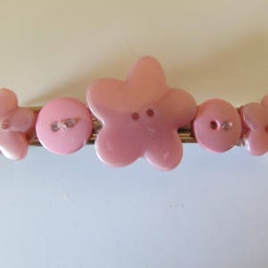 Flower Button Barrette- Birthday Gift- Hair Accessories- Barrettes for Women- Barrettes for Girls- Barrettes for Teens- Button Barrette