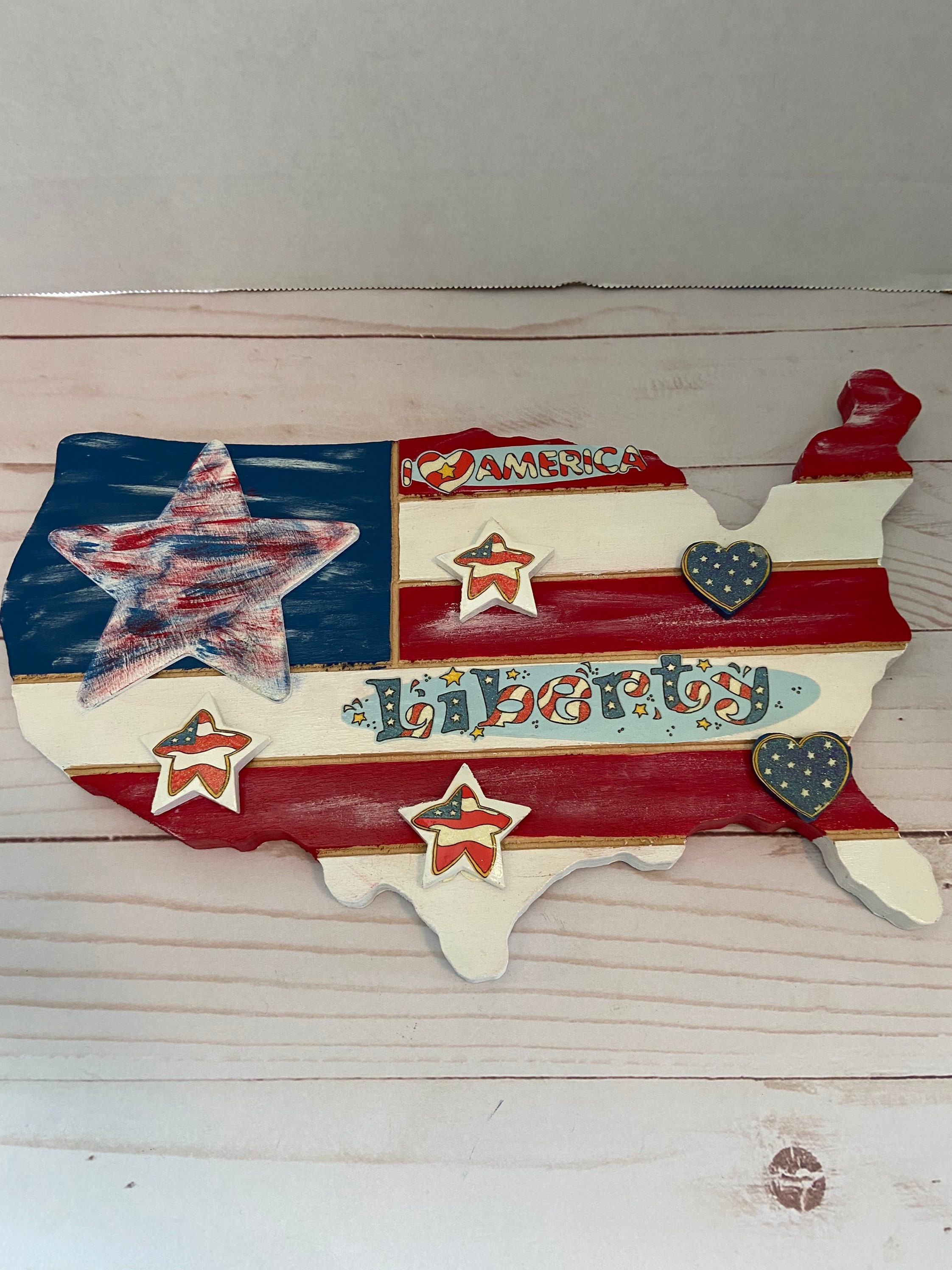 Patriotic Wall Decor United States Wall Hanging Patriotic Etsy