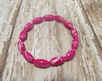 Pink Beaded Bracelet- Birthday Gifts- Gifts for Her-Gifts for Women- Gifts for Teens- Pink Stretch Bracelet- Gifts for Teenagers