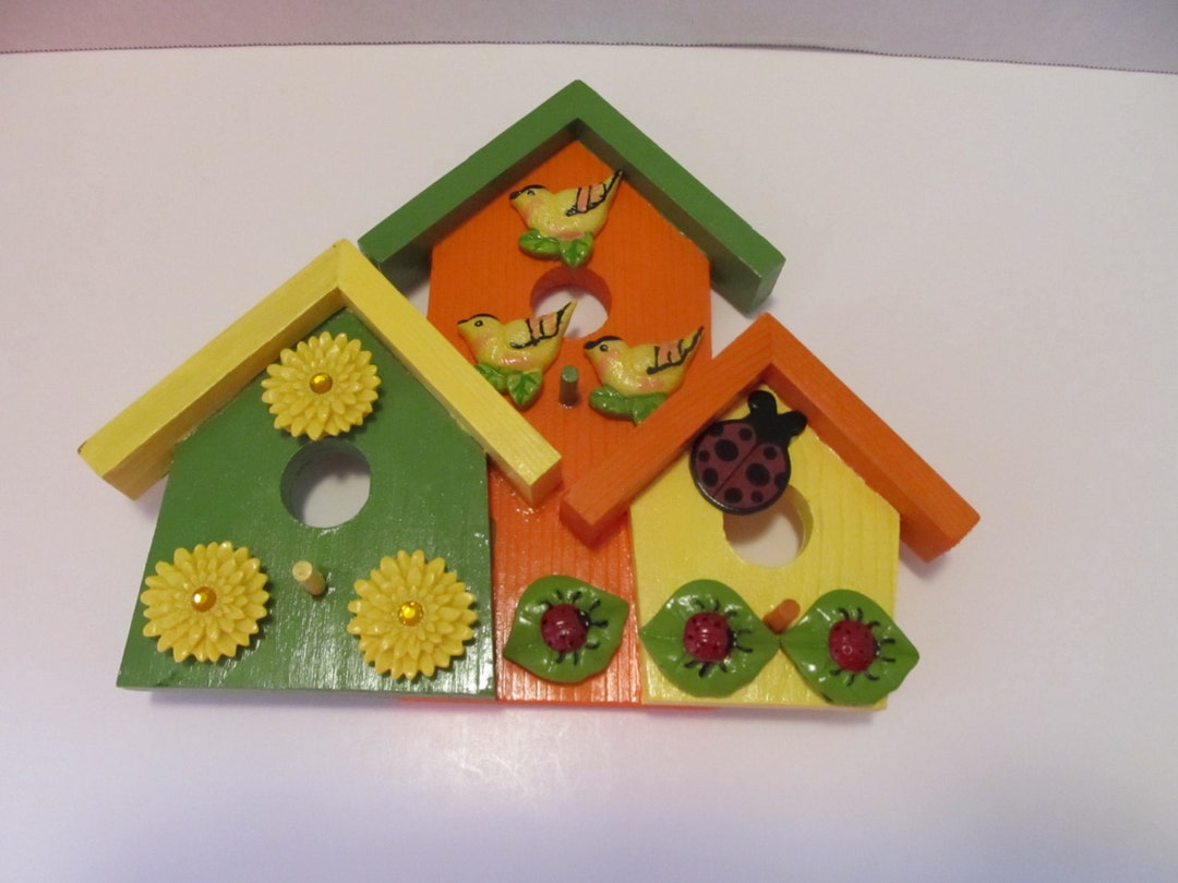 Wood Unique Birdhouse Wall Hanging Wall Decor Birthday Etsy