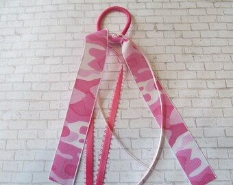 Pink Camouflage Hair Tie- Ponytail Holder- Hair Accessories- Birthday Gifts- Gifts for Girls- Gifts for Teens- Girls Hair Ties