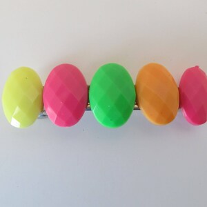 Neon Button Barrette- Birthday Gifts- Gifts for Her- Hair Accessories- Barrettes for Teens-Barrettes for Girls- Hair Clip