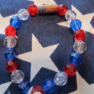 Fourth of July Bracelet- Patriotic Bracelet- Beaded Bracelets- Bracelets for Girls- Bracelets for Kids- Girls Bracelets- Kids Bracelets