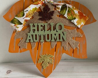 Fall Wood Sign- Fall Wood Decor- Autumn Decor- Fall Leaf Sign- Leaf Decor- Gifts for Women