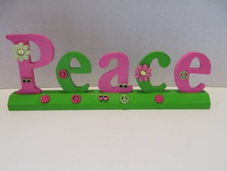 Peace Sign Shelf Decor Table Decor Birthday Gift Gifts for Etsy